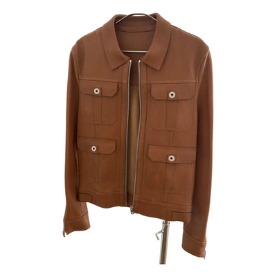 Pre-owned Balenciaga Leather Jacket In Camel