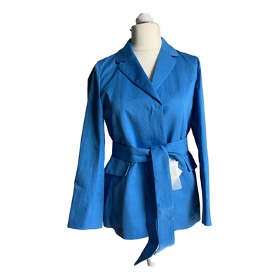 Pre-owned Max Mara Blue Cotton Jacket