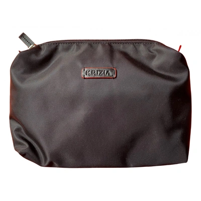 Pre-owned Krizia Cloth Clutch Bag In Black