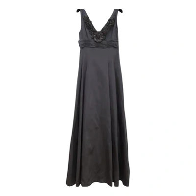 Pre-owned Moschino Silk Maxi Dress In Anthracite