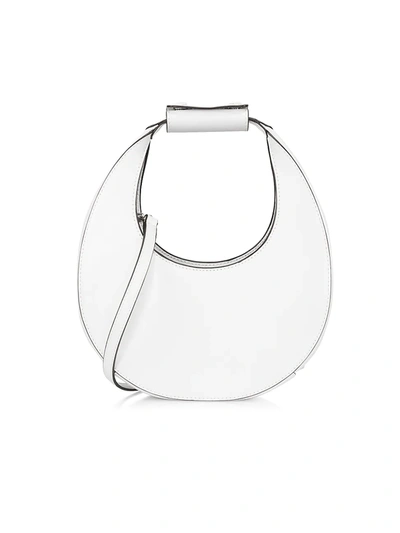 Staud Mini Moon Leather Hobo Bag In Fresh White