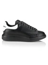 Alexander Mcqueen Oversized Leather Platform Sneakers In Black Bone