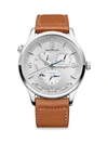 JAEGER-LECOULTRE MEN'S MASTER CONTROL STAINLESS STEEL & LEATHER GEOGRAPHIC WATCH,400013658487