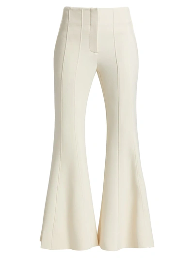 Proenza Schouler Textured Suiting Flared Pants In Sand