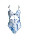 SUBOO AGATE GATHERED SELF-TIE SWIMSUIT,400014224328