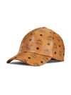 Mcm Monogram Printed Baseball Cap In Cognac