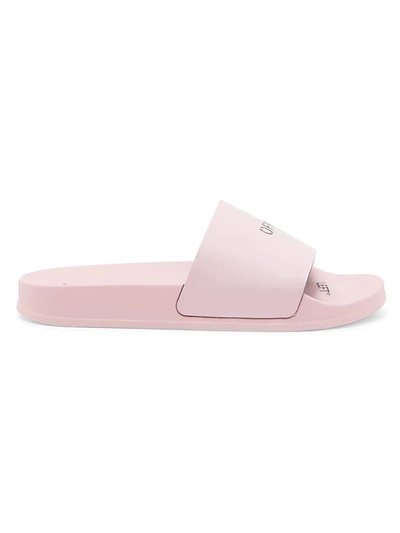Off-white Logo Pool Slider Sandals In Pink & Purple