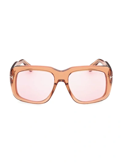 Tom Ford Bailey 57mm Geometric Sunglasses In Peach Pink