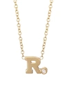 Zoã« Chicco Diamond & 14k Yellow Gold Initial Pendant Necklace In Initial V