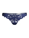 Fleur Du Mal Lily Lace Thong In Starry Blue