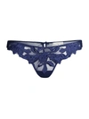 Fleur Du Mal Lily Embroidered Cheeky In Starry Blue