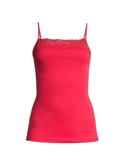 Hanro Moments Spaghetti Camisole In Geranium