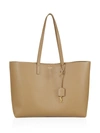 Saint Laurent Unstructured Soft Leather Tote Bag In Dark Beige