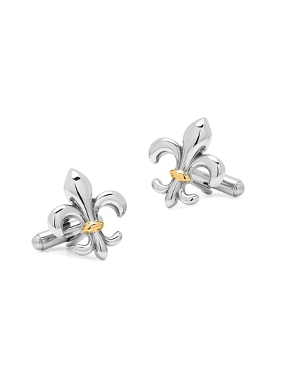 Cufflinks, Inc Men's Ox & Bull Trading Co. Fleur De Lis Cufflinks In Silver