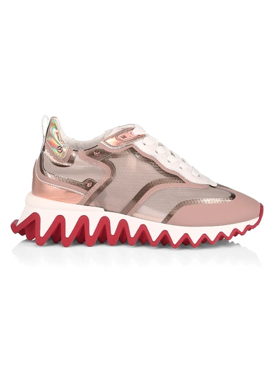 Christian Louboutin Sharkina Metallic Trainers In Desert Metal Beige