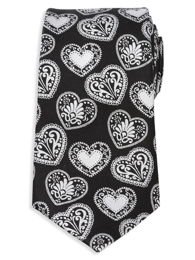 Cufflinks, Inc Paisley Heart Silk Tie In Black