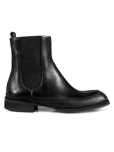 The Row Garden Rubber-trimmed Leather Chelsea Boots In Black
