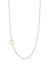 ANZIE LOVE LETTER 14K YELLOW GOLD SINGLE DIAMOND INITIAL NECKLACE,400013928187