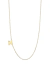ANZIE WOMEN'S LOVE LETTER 14K YELLOW GOLD SINGLE DIAMOND INITIAL NECKLACE,400013928187