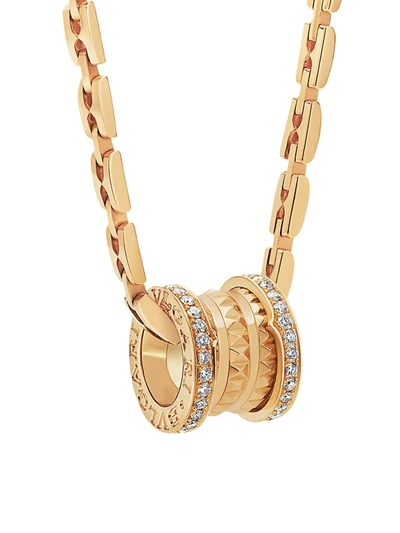Bvlgari B.zero1 Pendant Necklace In Yellow Gold And Diamonds