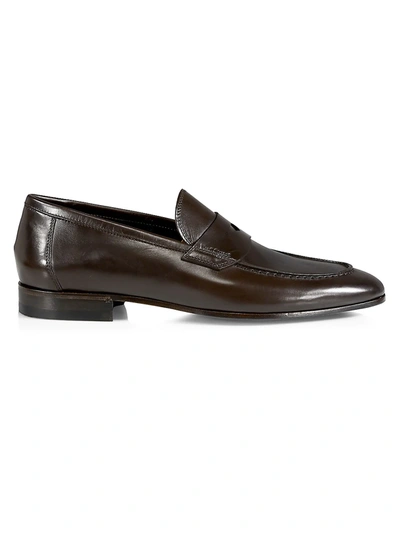 Paul Stuart Men's Harlan Leather Penny Loafers In Dark Brown