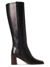 THE ROW PATCH LEATHER KNEE-HIGH BOOTS,400014365187