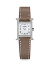 HERM S WOMEN'S HEURE H 21MM STAINLESS STEEL, DIAMOND & LEATHER STRAP WATCH,400014573884