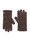 KITON MEN'S CASHMERE-LINED LEATHER GLOVES,400014533874