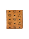 Mcm Mini Visetos Original Card Case In Cognac