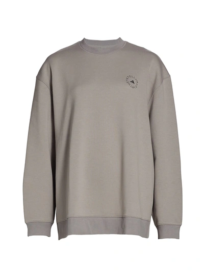 Adidas By Stella Mccartney Sc Organic Cotton-blend Jersey Sweatshirt In Grey