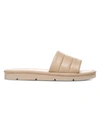 Vince Olina Quilted Leather Slide Sandals In Brown