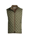 Peter Millar Essex Quilted Travel Vest In Olive