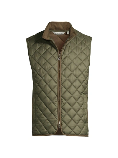 Peter Millar Essex Quilted Travel Vest In Olive