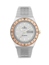 Timex Men's Q  Stainless Steel & Rose Goldtone Bracelet Watch In Silver