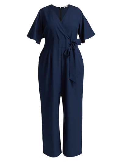 Kiyonna Charisma Crepe Jumpsuit In Nouveau Navy