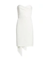 Amsale Strapless Silk Faille Bow Dress In Silk White