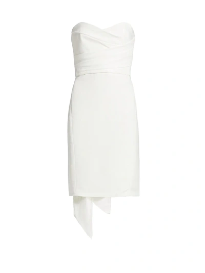 Amsale Strapless Silk Faille Bow Dress In White