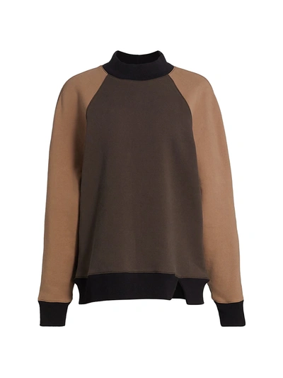 Goldsign Ebor Color-block Cotton-jersey Sweatshirt In Olive