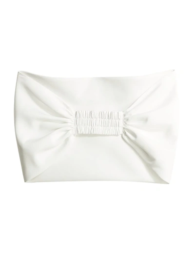 Amsale Faille Wrap In Silk White