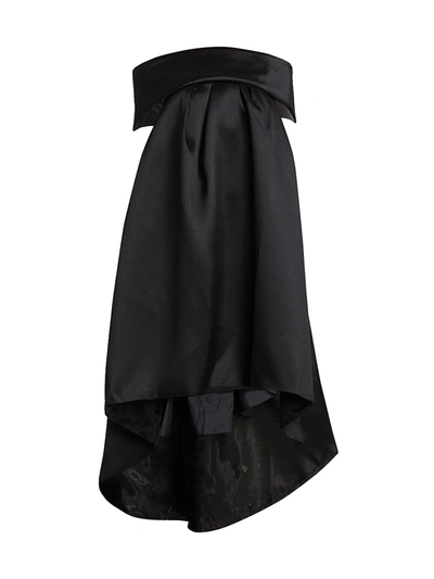 Amsale Bow-back Trapeze Dress In Black