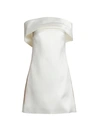 AMSALE WOMEN'S MIKADO OFF-THE-SHOULDER SHIFT DRESS,400014724174