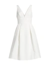 Amsale Bias Cut Fluid Satin Cocktail Dress In Silk White