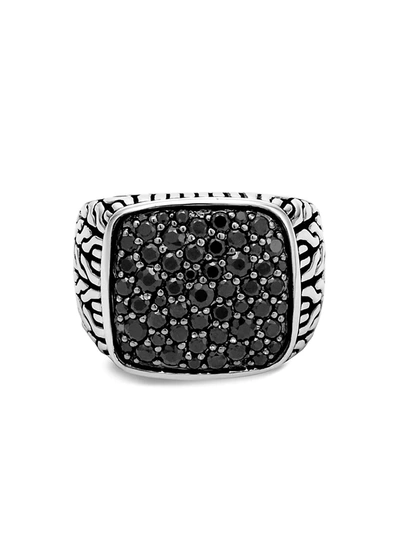 John Hardy Chain Collection Classic Black Rhodium-plated Sterling Silver Signet Ring