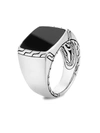 JOHN HARDY MEN'S CHAIN COLLECTION BLACK JADE & STERLING SILVER SIGNET RING,400014660470