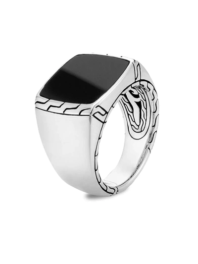 John Hardy Men's Chain Collection Black Jade & Sterling Silver Signet Ring
