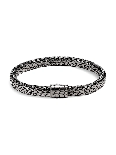 John Hardy Chain Collection Black Rhodium-plated Sterling Silver Icon Woven Chain Bracelet