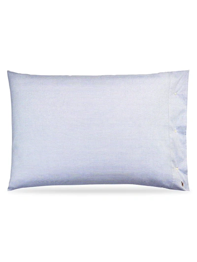 Ralph Lauren Organic Oxford Stripe Bedding Pillowcase In Blue