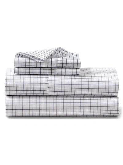 Ralph Lauren Organic Tattersal 400-thread Count Fitted Sheet In White