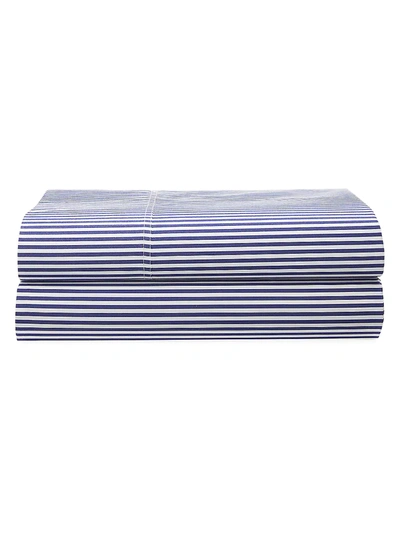 Polo Ralph Lauren Organic Shirting Stripe 400-thread Count Flat Sheet In Blue Stripe