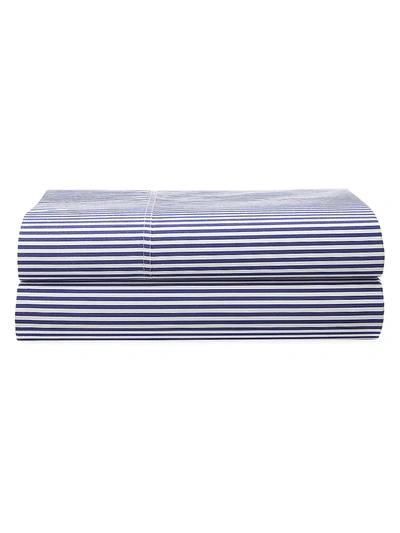 Polo Ralph Lauren Organic Shirting Stripe 400-thread Count Fitted Sheet In Blue Stripe